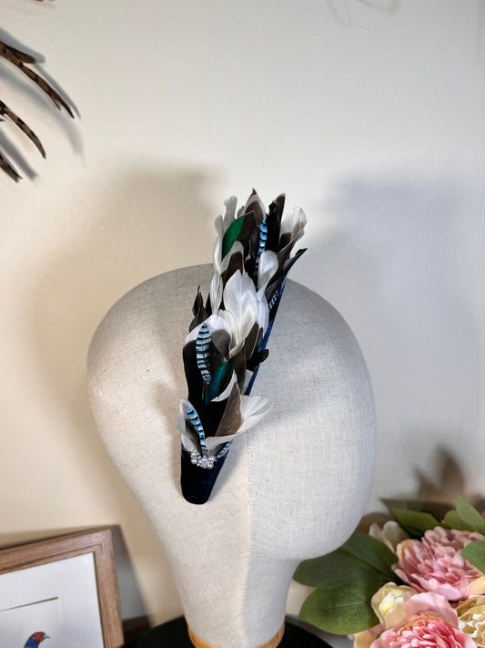 Duck Feather and Jay Velvet Alice Band
