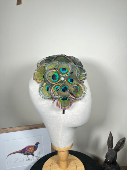 Peacock feather Alice Band