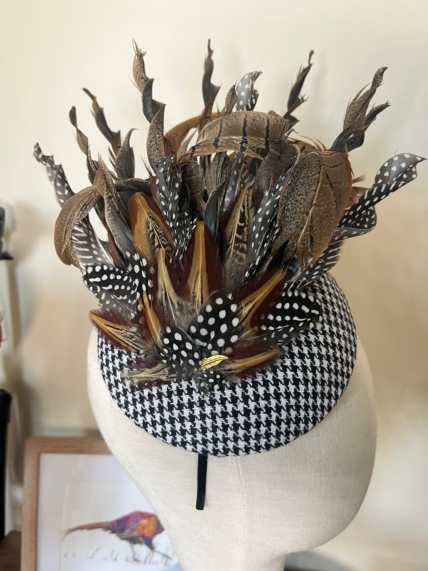 Pheasant and Guinea Fowl Feather Fascinator