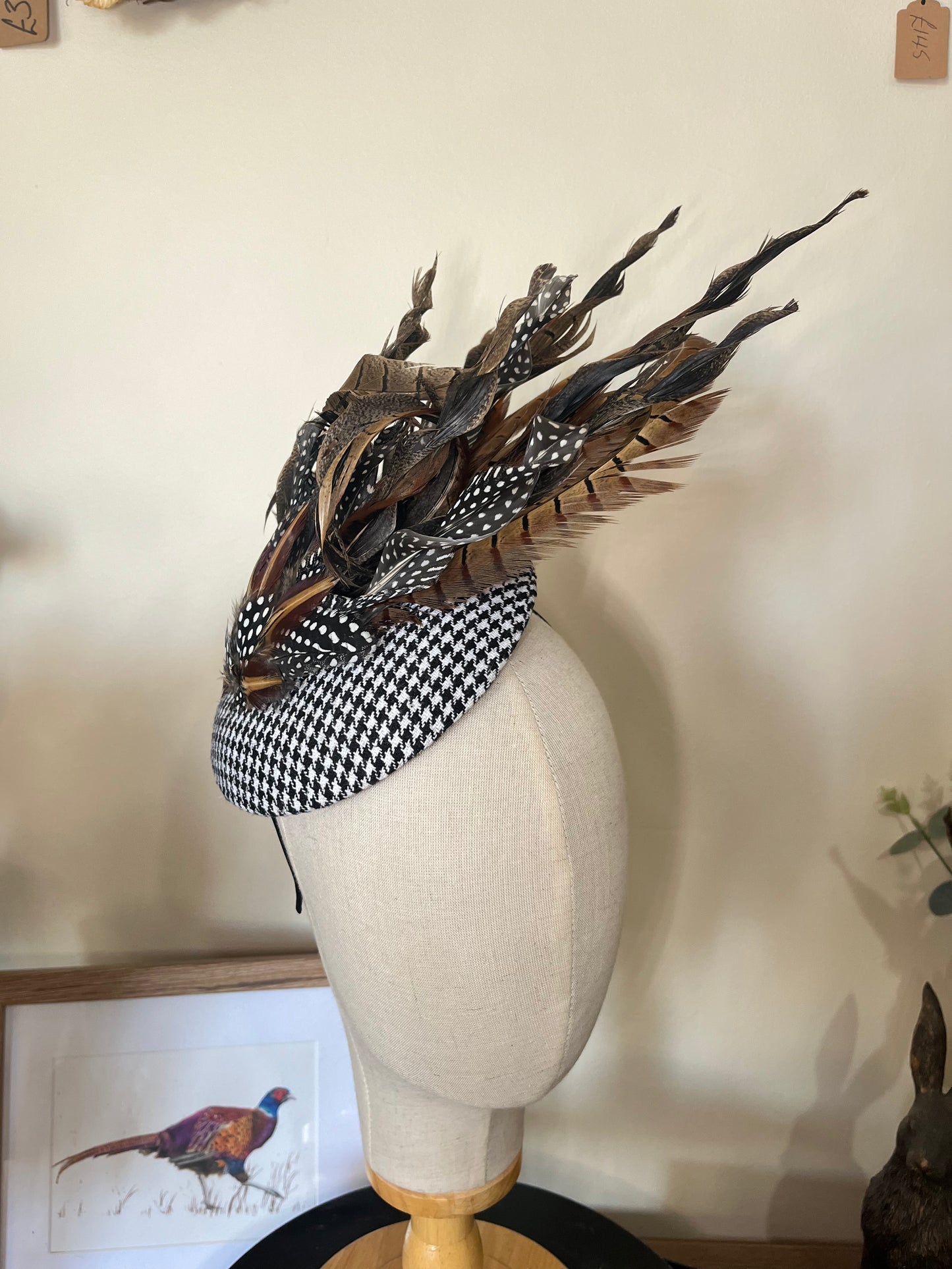 Pheasant and Guinea Fowl Feather Fascinator