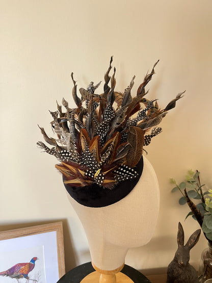 Pheasant and Guinea Fowl Feather Fascinator