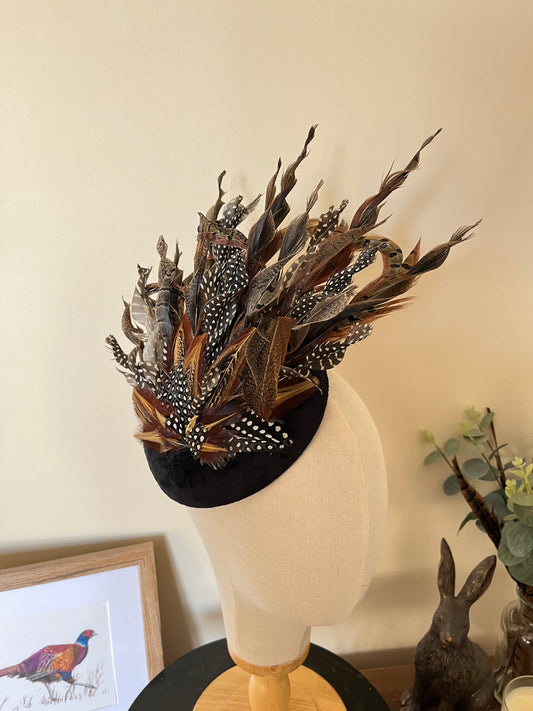 Pheasant and Guinea Fowl Feather Fascinator