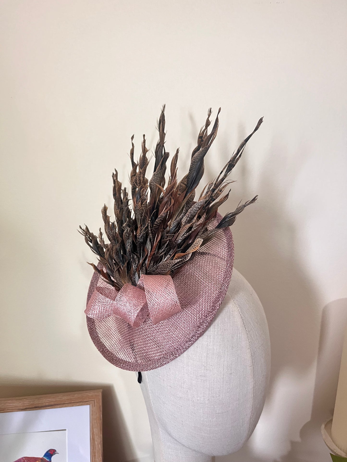 Pheasant Fascinator - dusky purple