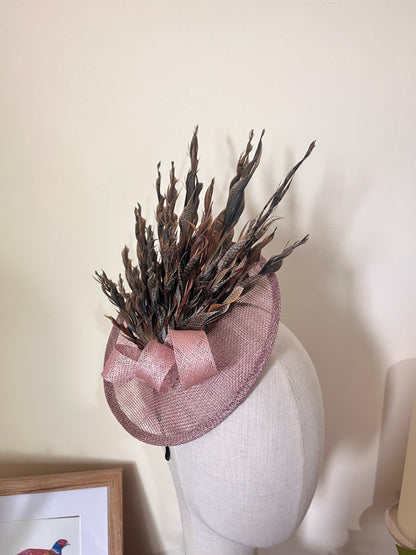 Pheasant Fascinator - dusky purple