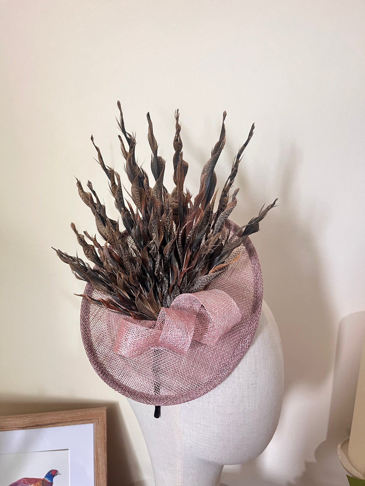 Pheasant Fascinator - dusky purple