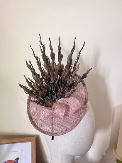Pheasant Fascinator - dusky purple
