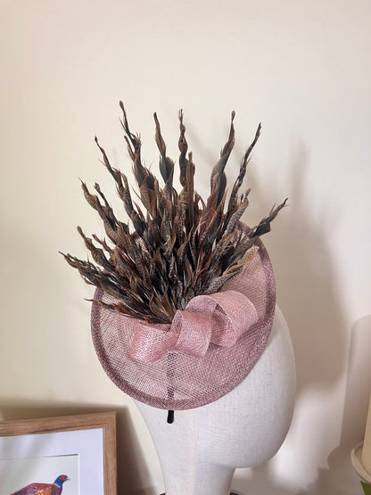 Pheasant Fascinator - dusky purple