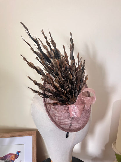 Pheasant Fascinator - dusky purple