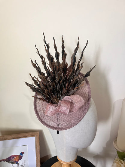 Pheasant Fascinator - dusky purple