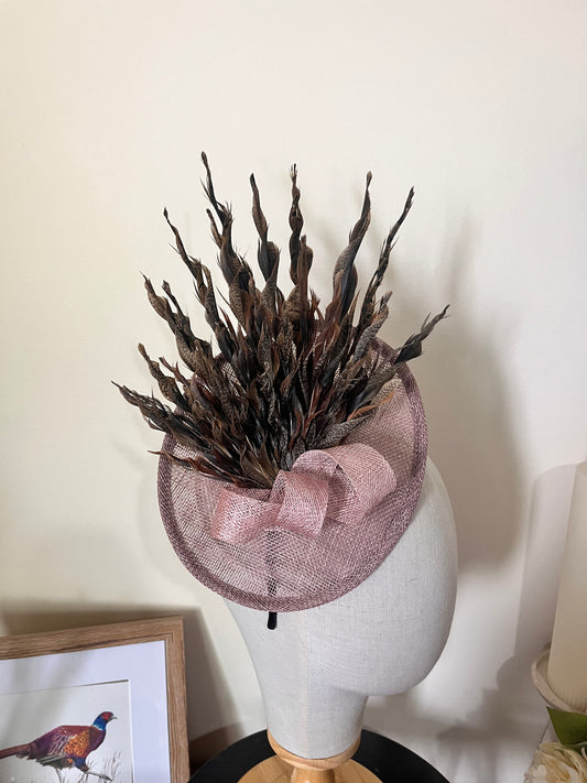 Pheasant Fascinator - dusky purple