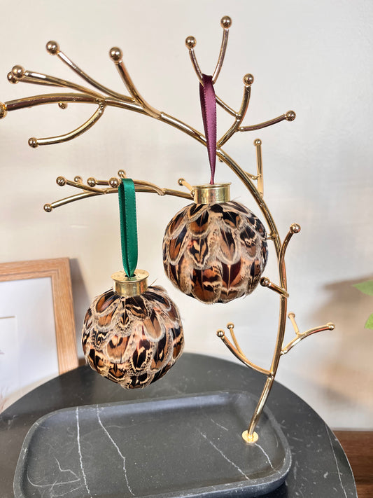 Hen Pheasant Feather Bauble