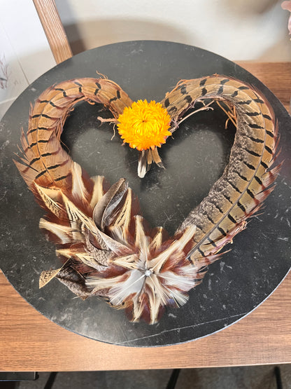Heart Feather Wreath