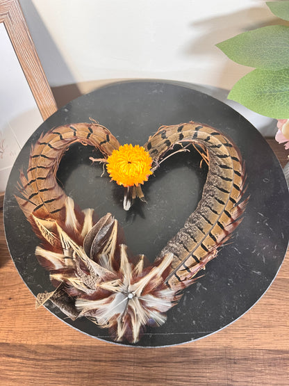 Heart Feather Wreath