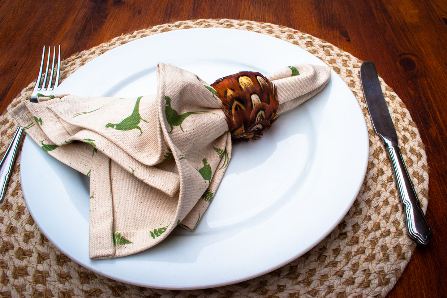 The Bowhill, Luxury Feather Napkin Rings