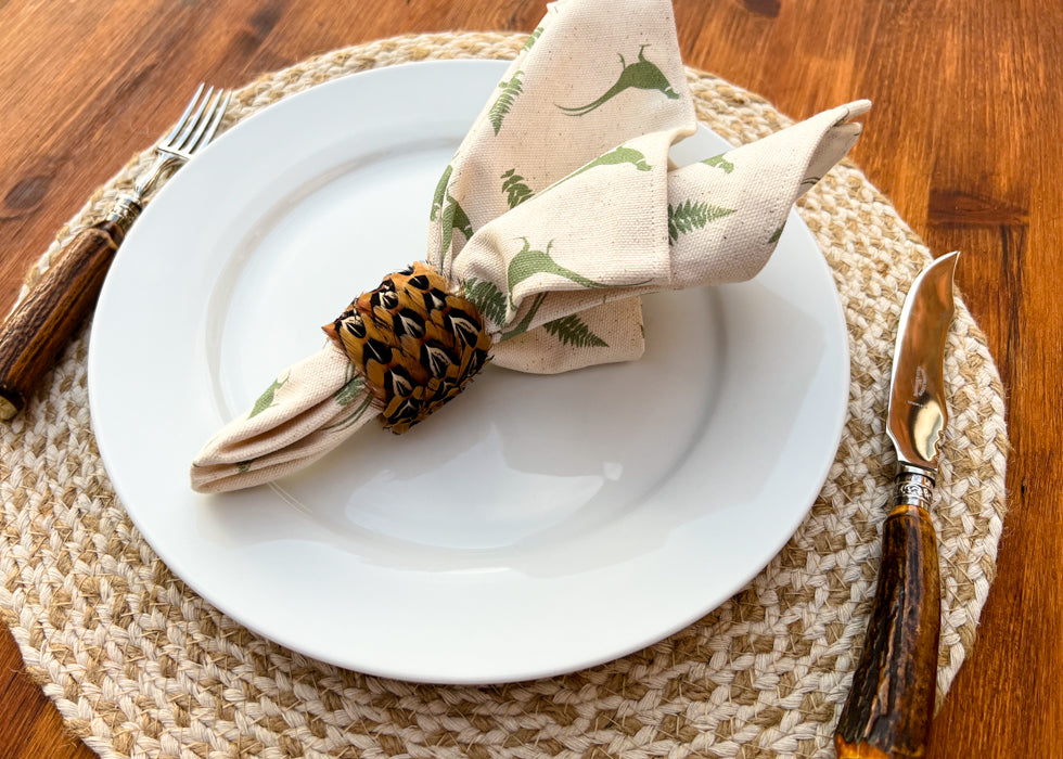 The Bowhill, Luxury Feather Napkin Rings