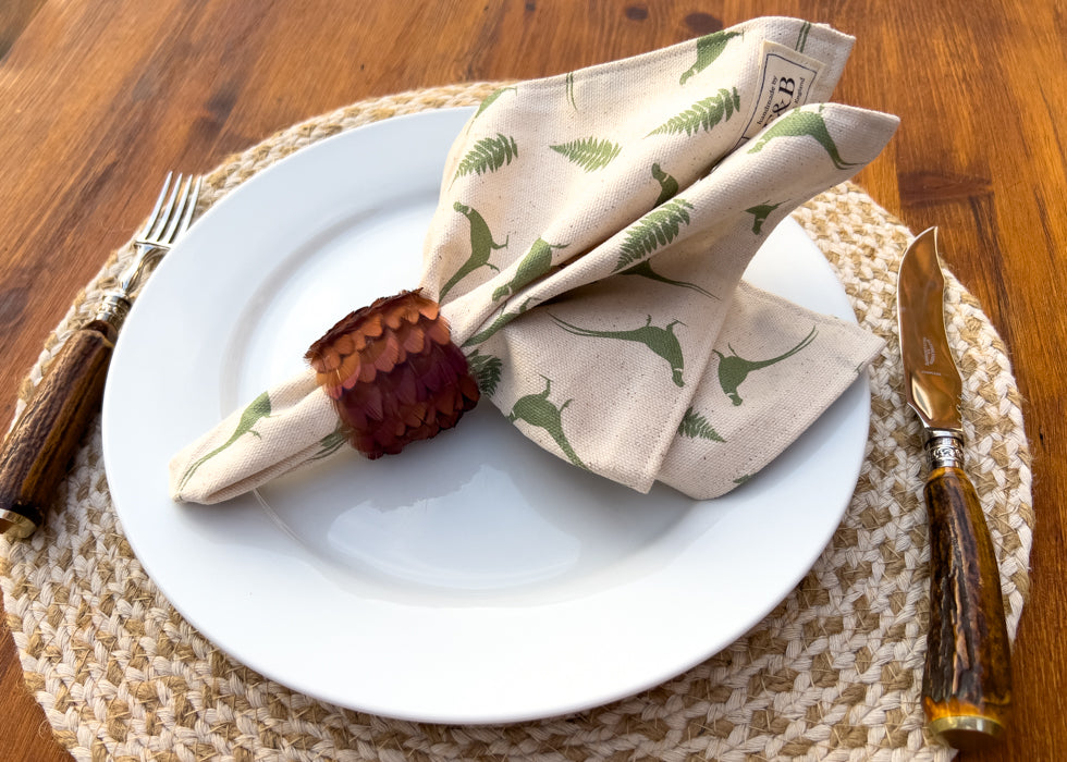 The Bowhill, Luxury Feather Napkin Rings