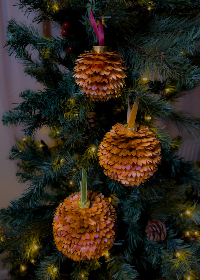 The Pinecone - A luxury feather bauble