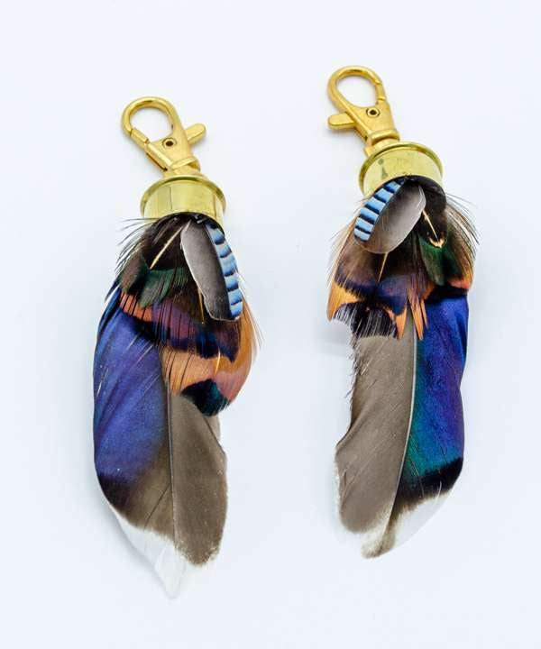 My Fancy Feathers Boot Tassels with mixed feathers.