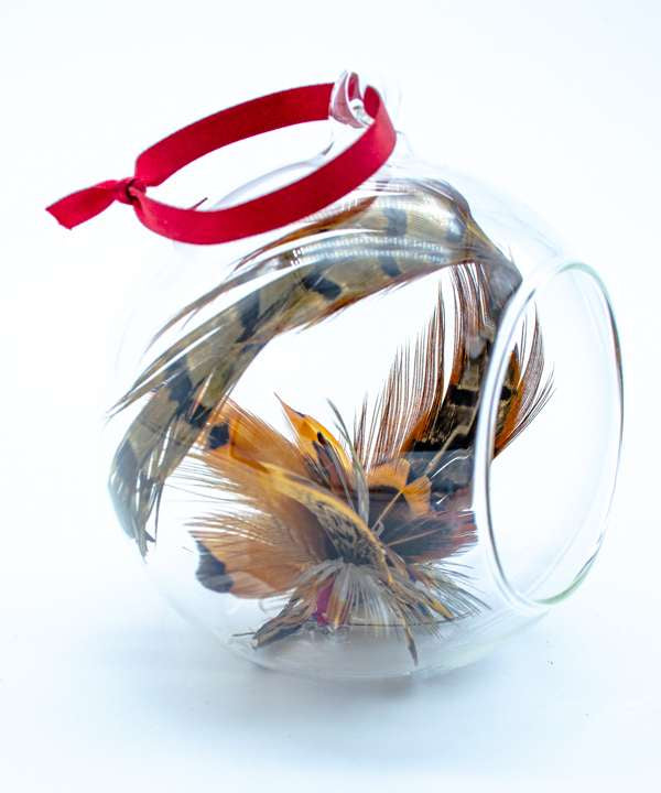 My Fancy Feathers Glass Bauble