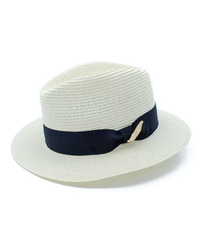 My Fancy Feathers Summer Fedora Hat in White